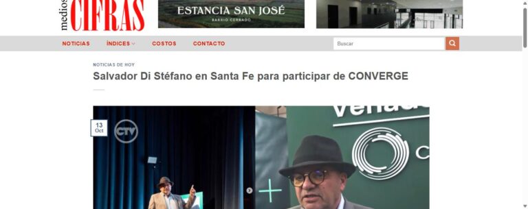 Nota de Cifras Online sobre Converge: Salvador Di Stéfano en Santa Fe para participar de CONVERGE