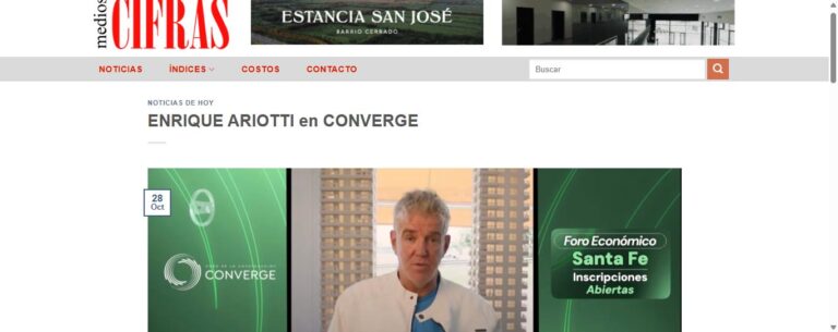 Nota de Cifras Online sobre Converge: ENRIQUE ARIOTTI en CONVERGE