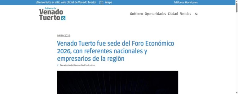 Nota de Municipalidad de Venado Tuerto sobre Converge: Venado Tuerto fue sede del Foro Económico 2026, con referentes nacionales y empresarios de la región
