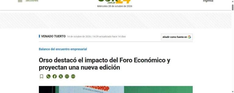 Nota de Sur24 sobre Converge: Orso destacó el impacto del Foro Económico y proyectan una nueva edición