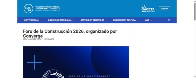 Nota de Colegio de Arquitectura y Urbanismo D2 sobre Converge: Foro de la Construcción 2026, organizado por Converge