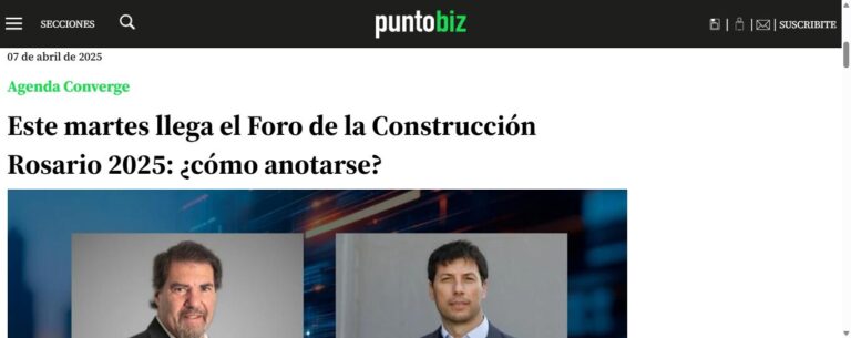 Nota de Punto Biz sobre Converge: Este martes llega el Foro de la Construcción Rosario 2025: ¿cómo anotarse?
