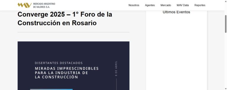Nota de Mercado Argentino de Valores sobre Converge: Converge 2025 – 1° Foro de la Construcción en Rosario